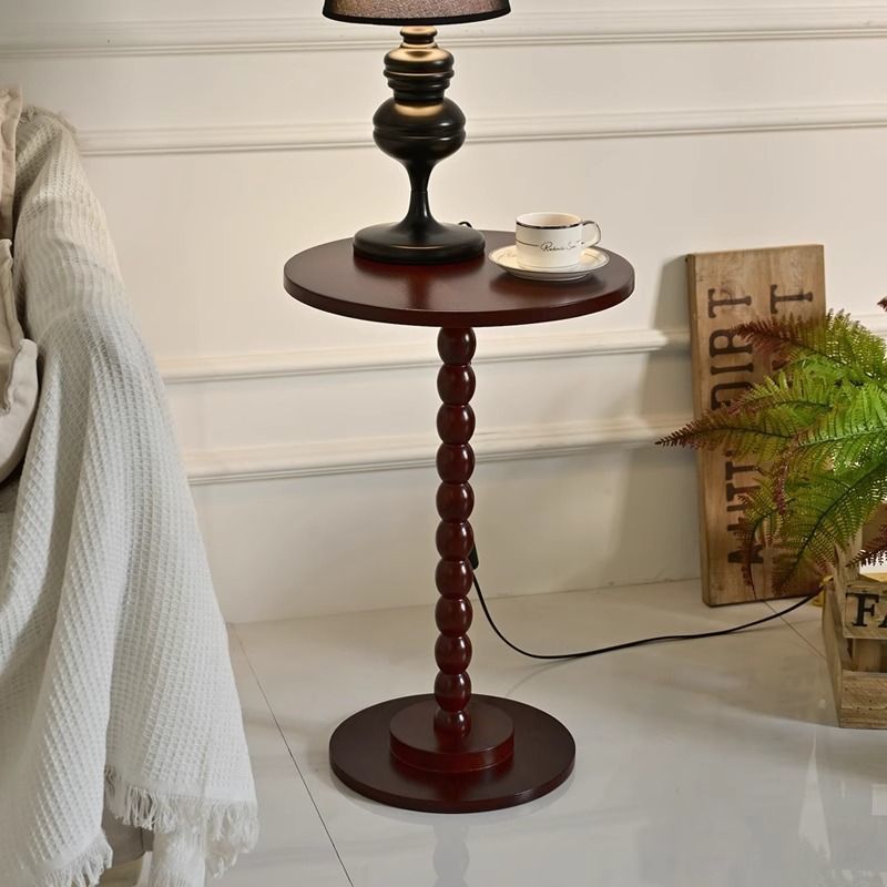 Nordic Modern Simple Corner Table, Antique Style Side Table, Bedside Balcony Round Table, Sofa, Bedroom, Living Room, Home Coffee Table, Wood