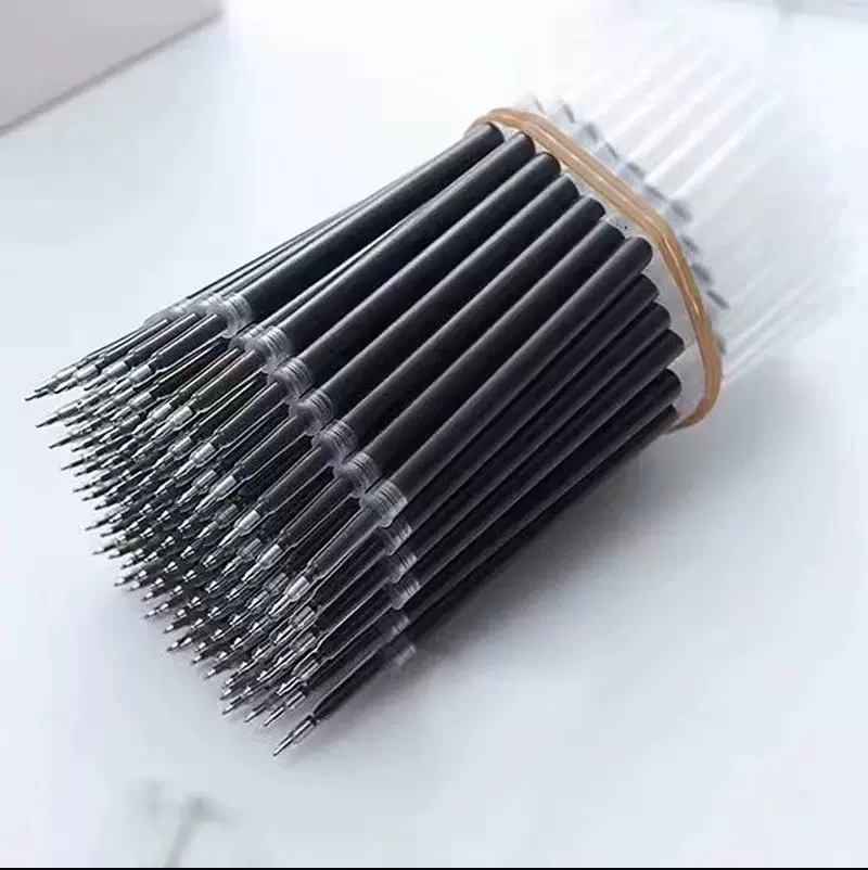 中性笔芯全针管子弹头0.5mm黑色红色蓝色学生考试专用碳素笔替芯