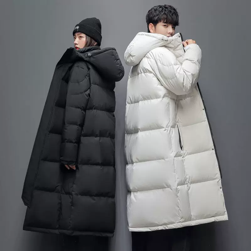 2025新款羽绒服中戏校服男女同款情侣长款过膝加厚韩版宽松保暖