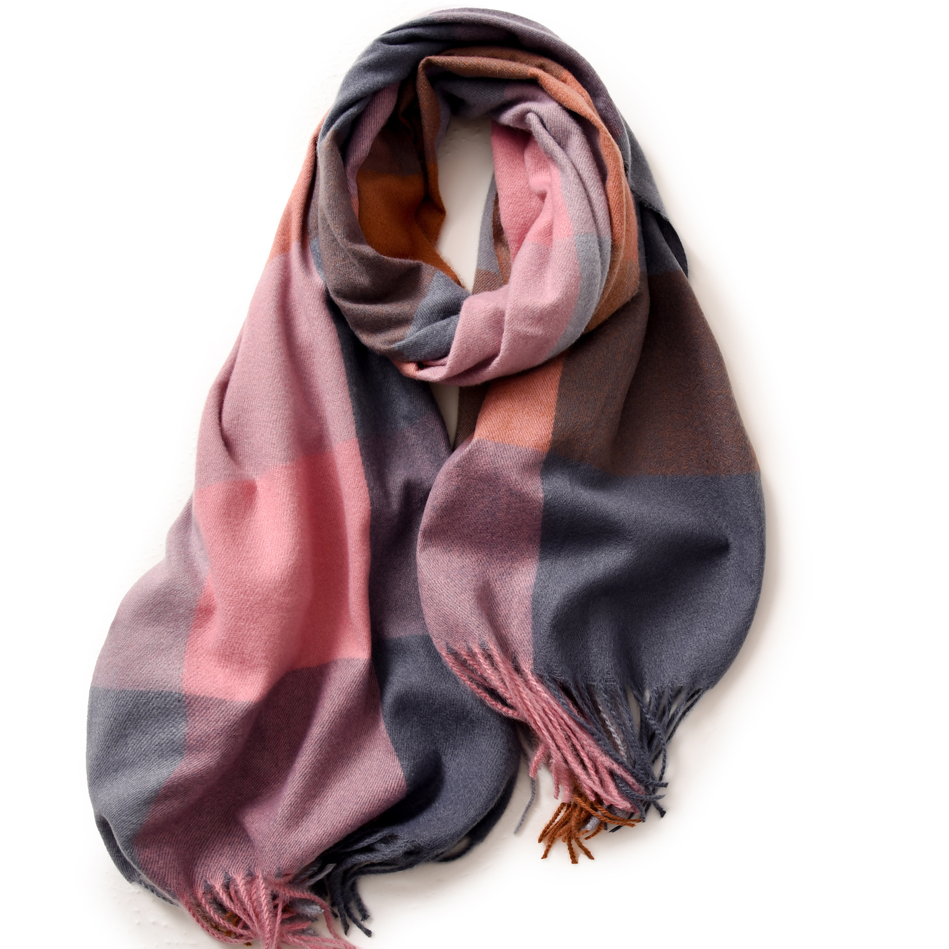 Buñuelo a cuadros para mujeres de otoño y invierno explosión de cachemira caliente buñuelo de oficina con buñuelo de alta calidad para mujeres de invierno