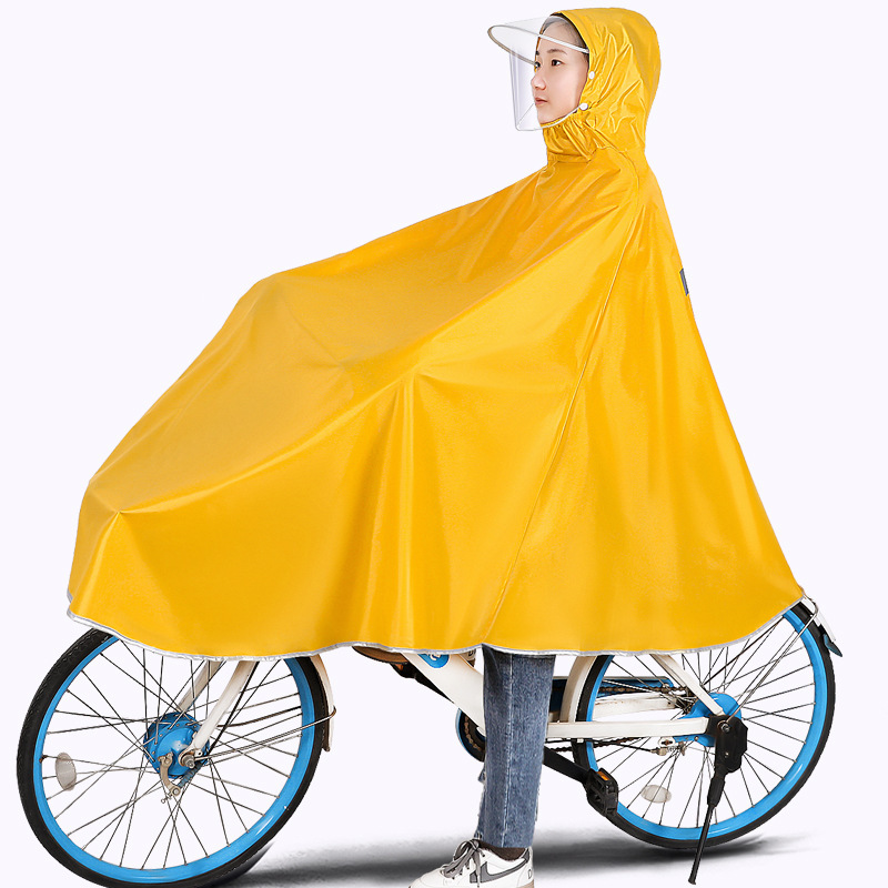 レインコート 自転車 中学生 男女兼用 成長型 全身 シングルサイクリング マウンテンバイク ポンチョ|undefined