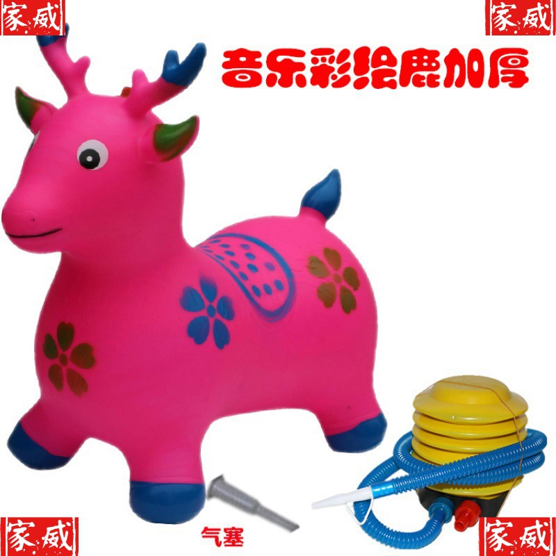 Painted inflatable music toy for jumping
