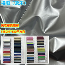 现货风衣布烫膜布 风衣珠光布 羽绒服面料 服装鞋才烫银 烫彩布