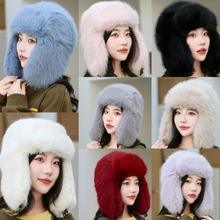 冬季时尚雷锋帽女生仿皮草毛毛帽加厚款保暖帽跨境防风防寒帽