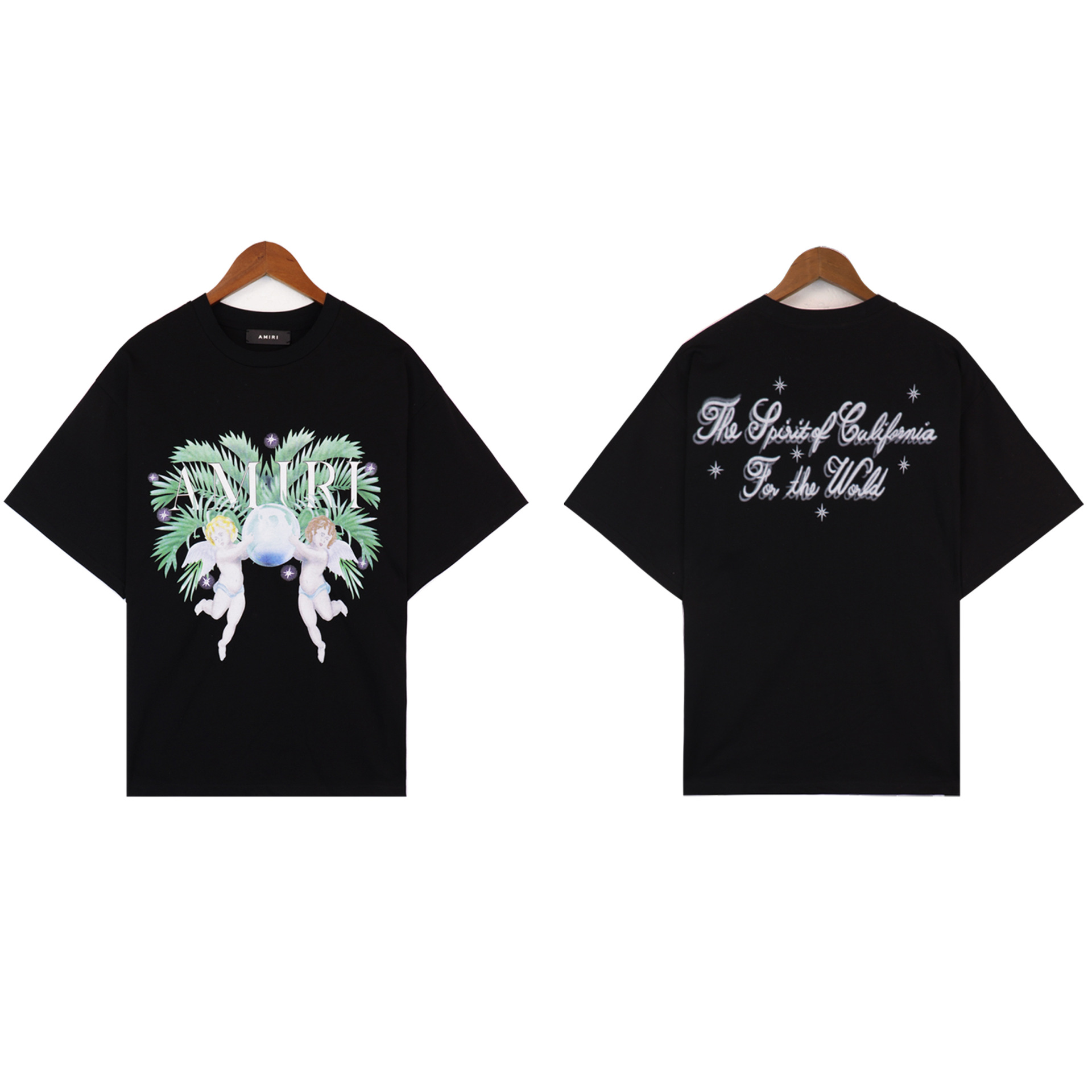 Am24 nuevo logo camiseta de manga corta número 22 lavado retro pareja tendencia deportes 5 puntos pantalones cortos traje 1ri