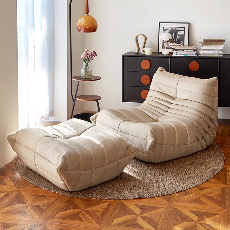 Scandinavian Togo Caterpillar Lazy Sofa Popular Fabric Living Room Balcony Designer Leisure Single Sofa Lounge Chair