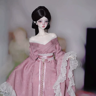 Парик для кукол BJD чёрный с пробором длинные прямые заготовка