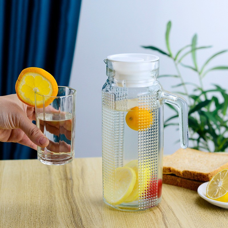 Set de jarra de vidrio grueso, gran capacidad, minimalista, uso doméstico