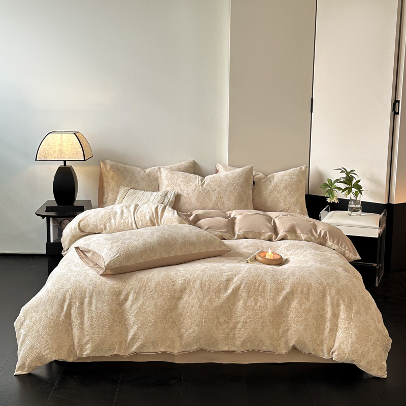 Una clase de madres y bebés de algodón molido cuatro piezas Nantong ropa de cama textil de algodón sábanas de cama cuatro piezas