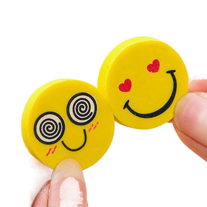 Ластик с мультяшным смайликом, приз для учеников начальной школы, подарок для детского сада, легко стираемый мультяшный ластик для детей
