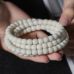 海南の古い材料の小さい白玉の菩提の108粒の素珠の散珠の長い条の男女の文は盤を遊んで仏珠の手のチェーンのブレスレットを遊びます。