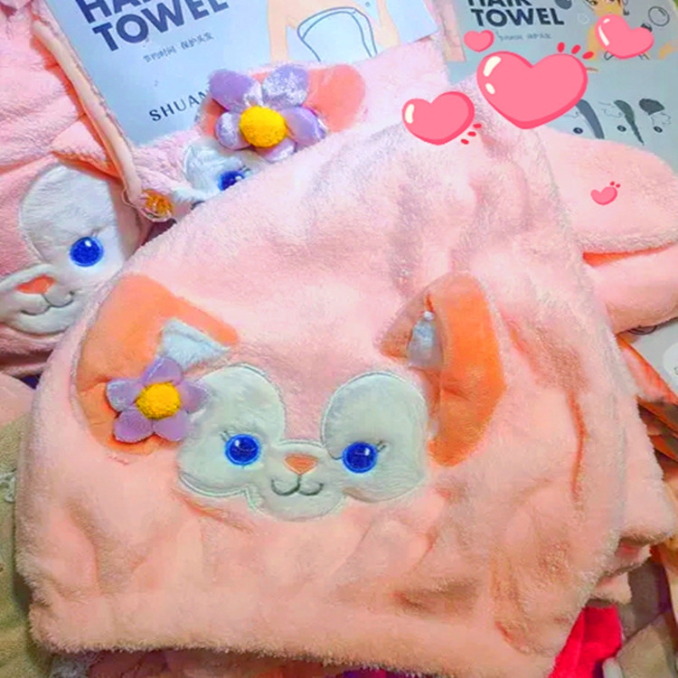 Linabel hair cap cute cartoon towel coral fleece absorbent large bath towel children's Cape fashion hair band Linabel hair cap cute cartoon towel coral fleece absorbent large bath towel children's Cape fashion hair band
