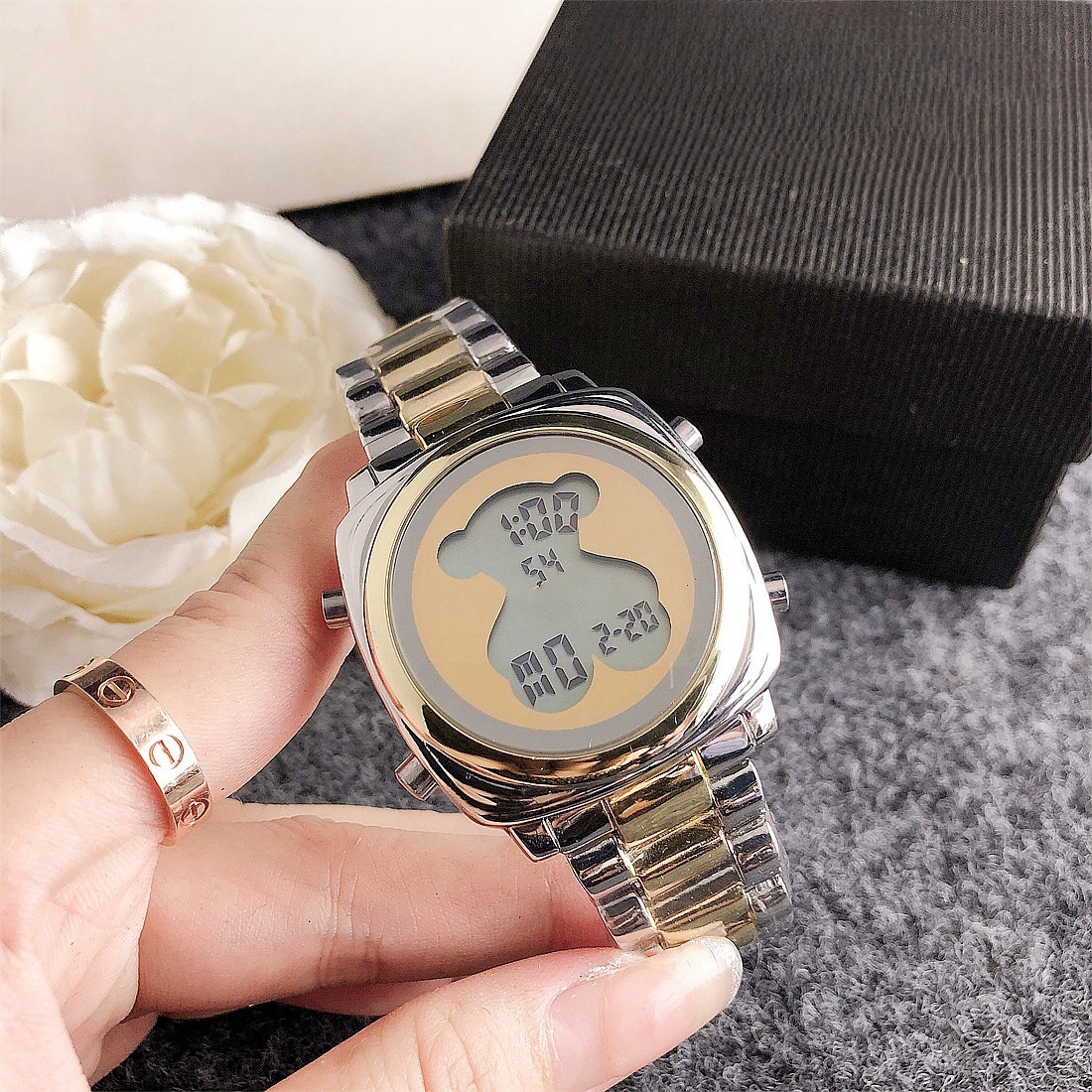 韩国新款夜光led原宿潮流学生时尚男女情侣多功能运动电子手表