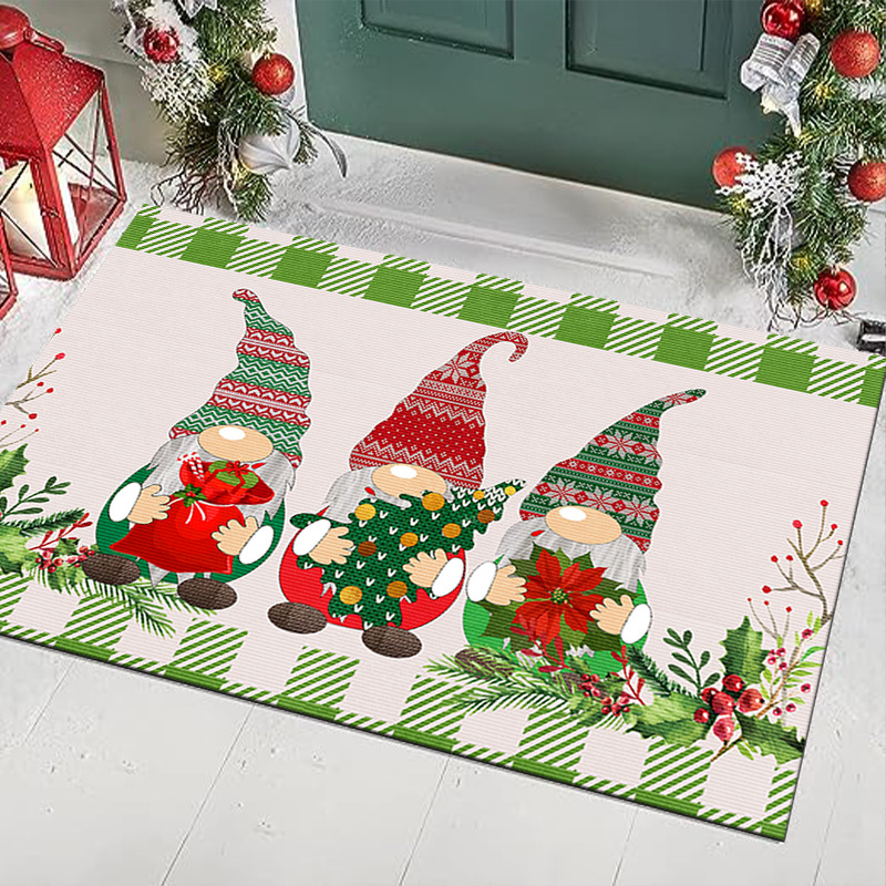 Estera de piso de Santa Claus transfronteriza Navidad vacaciones alfombra de piso decorativo entrada hogar resistente al desgaste alfombra de piso fábrica al por mayor