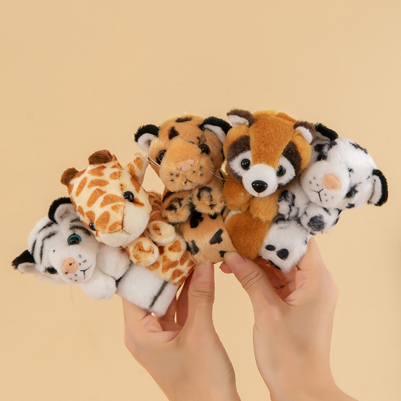 Tiger plush toy doll snap ring creative couple bracelet children's wrist accessories zoo gift wholesale