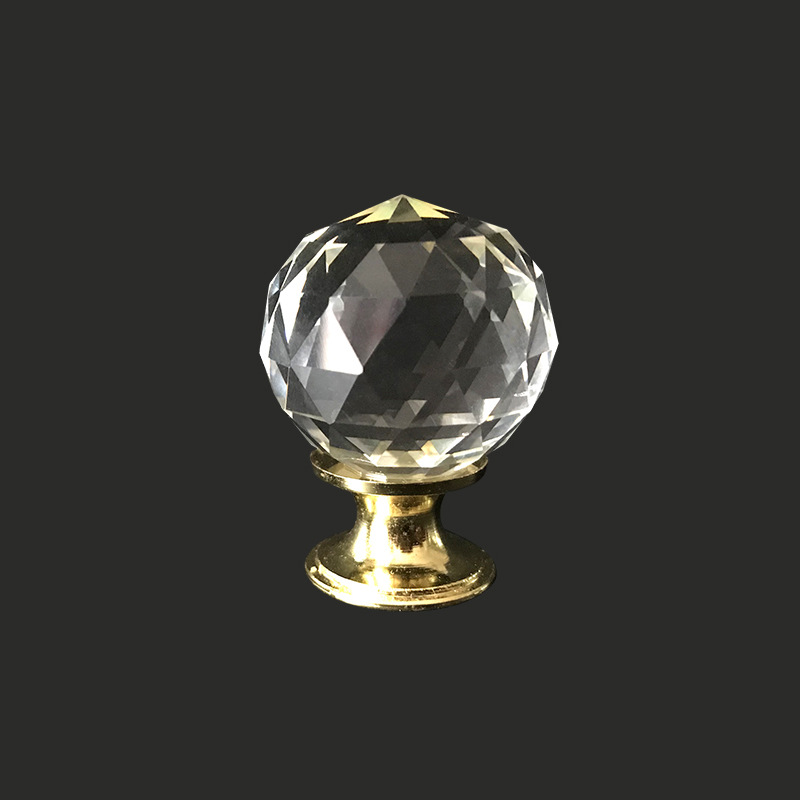 Factory supply European style furniture cabinets wardrobes drawers crystal handles glass crystal handles single hole round handles