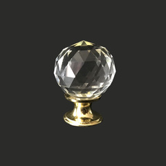Factory supply European style furniture cabinets wardrobes drawers crystal handles glass crystal handles single hole round handles