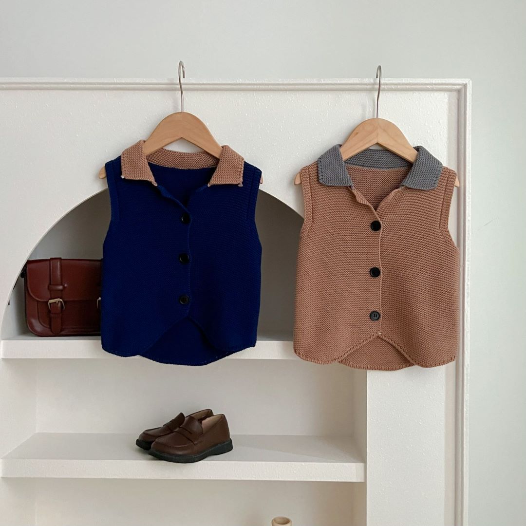 Jinyong suéter de los niños jinyong nuevos niños y niñas chaleco de lana de color sólido suéter de bebé abrigo moda