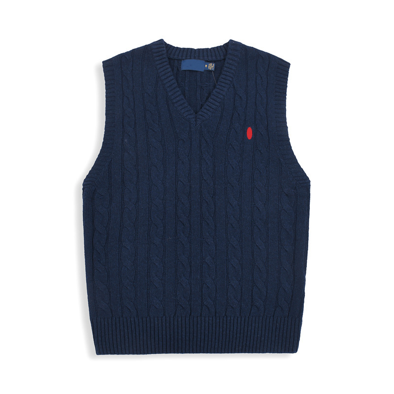 Spring and Autumn Aftmgtey&Baoluo Pony Logo Men's Sweater V Neck Knitted Twist Wool Vest Vest Spring and Autumn Aftmgtey&Baoluo Pony Logo Men's Sweater V Neck Knitted Twist Wool Vest Vest