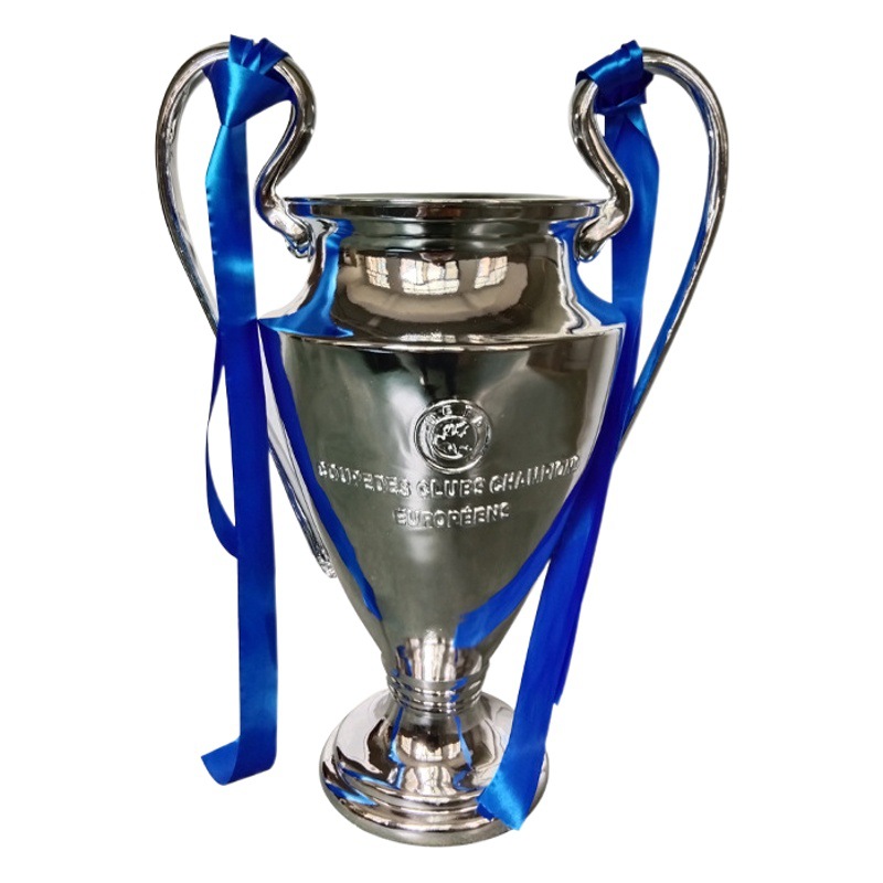 Manchester UEFA Champions League trofeo deportes aptitud física en stock letras de galvanoplastia decoración de resina de fútbol de la Copa de Europa conmemorativa