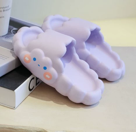 Детские тапочки для девочек, летние носки, домашние горки, Нескользящие облака, большие детские сандалии для купания в ванной