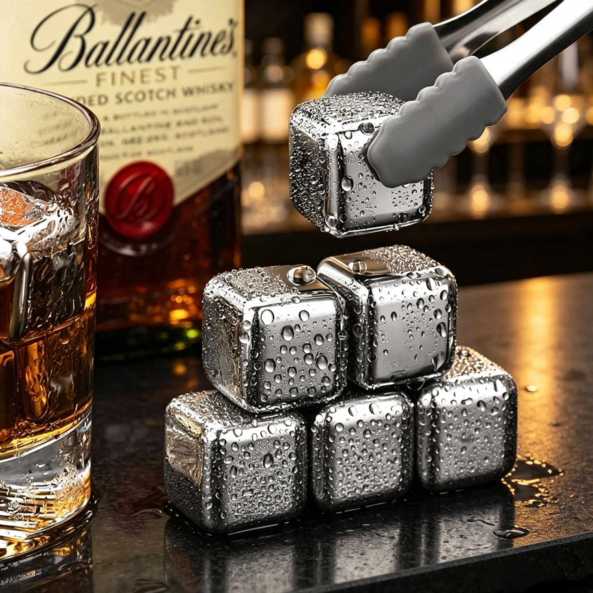 High-Quality High-Gloss Stainless Steel Ice Cubes, Metal Ice Stones, Recyclable Food-Grade Quick-Freezing Ice Cubes, Dropshipping Available