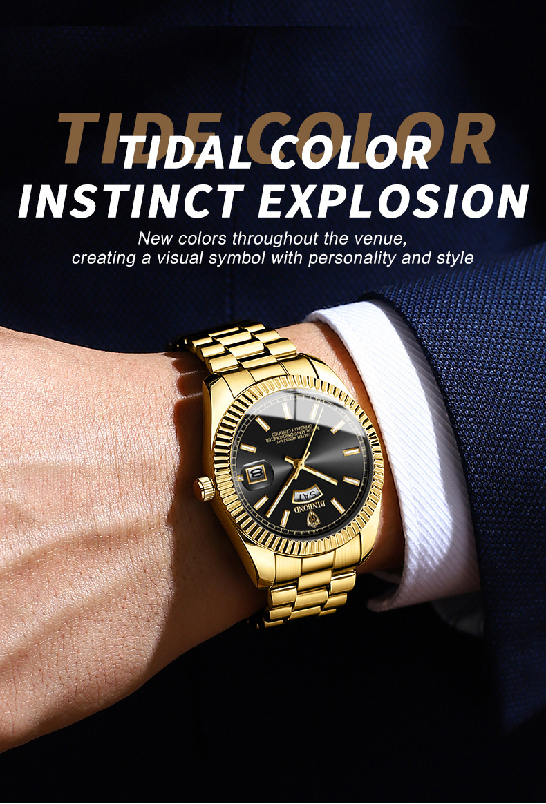 Neue Uhr Log-Uhr Herren Stahlarmband Wasserdicht Lässig Klassisch Doppelkalender Nachtleuchtende Herrenuhr Einfache und prächtige Herrenuhr_voghion.com