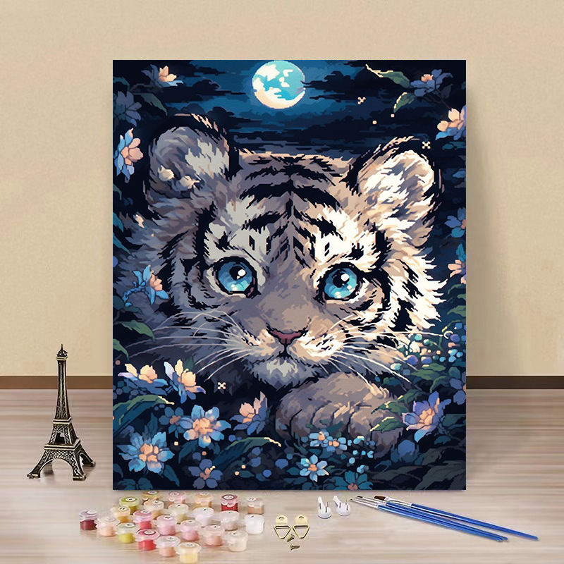 Pintura por números “Gato Estrellado” — arte DIY de fábrica al por mayor, estilo Van Gogh, flores y paisajes hechos a mano