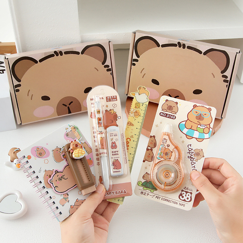 Cute Cape Stationery Set Bolígrafo de góner Libro pequeño Regalo del Día del Niño Caja de regalo Papelería de aprendizaje para estudiantes