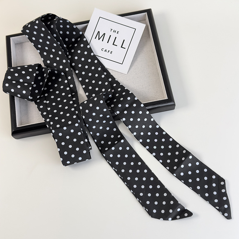 Foulard a pois donna, sciarpa lunga e sottile versatile_voghion.com