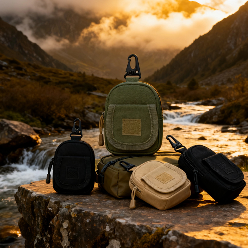 Personalizado bolso deportivo al aire libre multifuncional montado bolso de cambio auriculares almacenamiento bolso colgante camuflaje bolso táctico