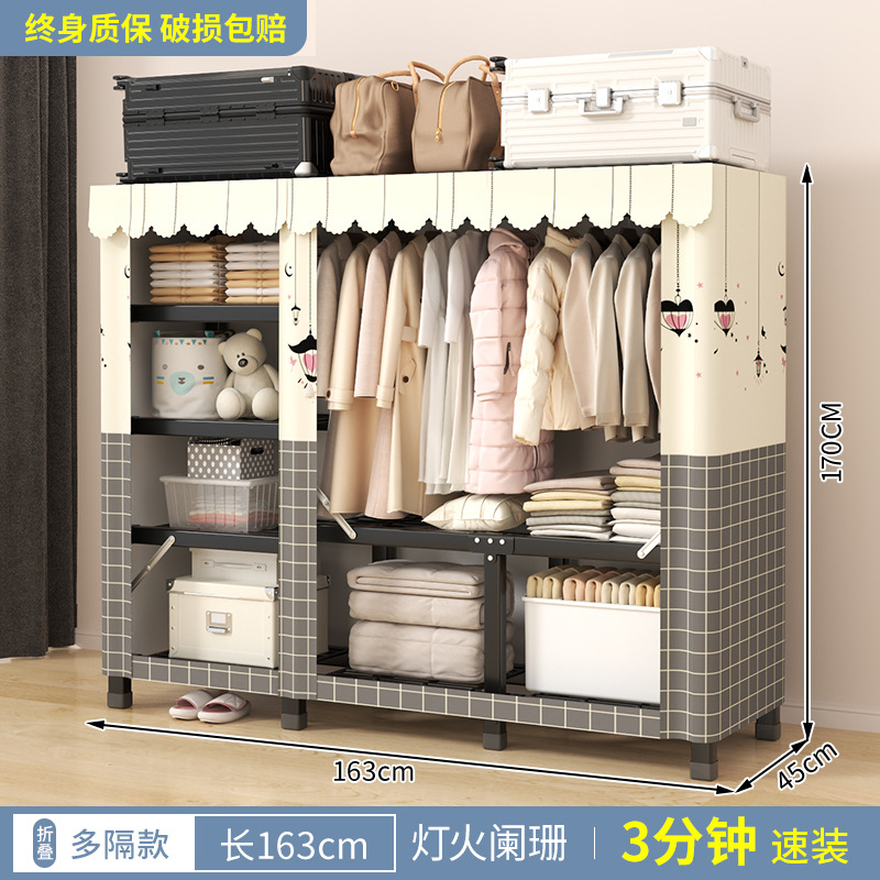 Armario sin instalación para el hogar moderno simple tela plegable almacenamiento duradero estante de alquiler casa colgar armario