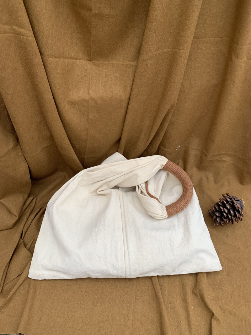 Borsa a mano casual in tela a spalla artistica in cotone e lino francese, borsa da donna_voghion.com