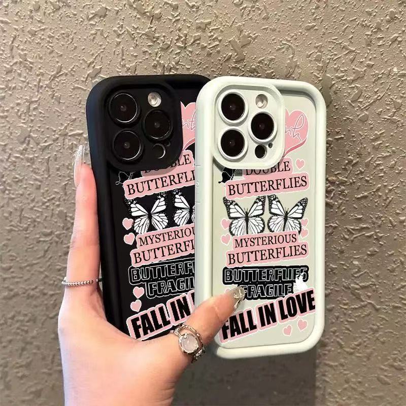 Love English Butterfly Adecuado para iPhone 16pro funda para teléfono móvil Apple 15 Europa y América 14/13promax nuevo 12