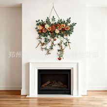 跨境门楣花墙壁装饰花壁炉花圣诞万圣节宴会婚礼装饰仿真花批发