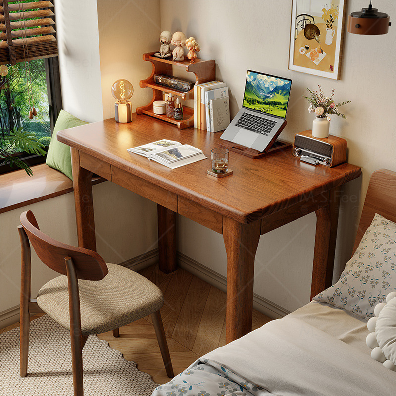Mesa de escritorio estrecha de madera sólida dormitorio pequeño escritorio de escritorio