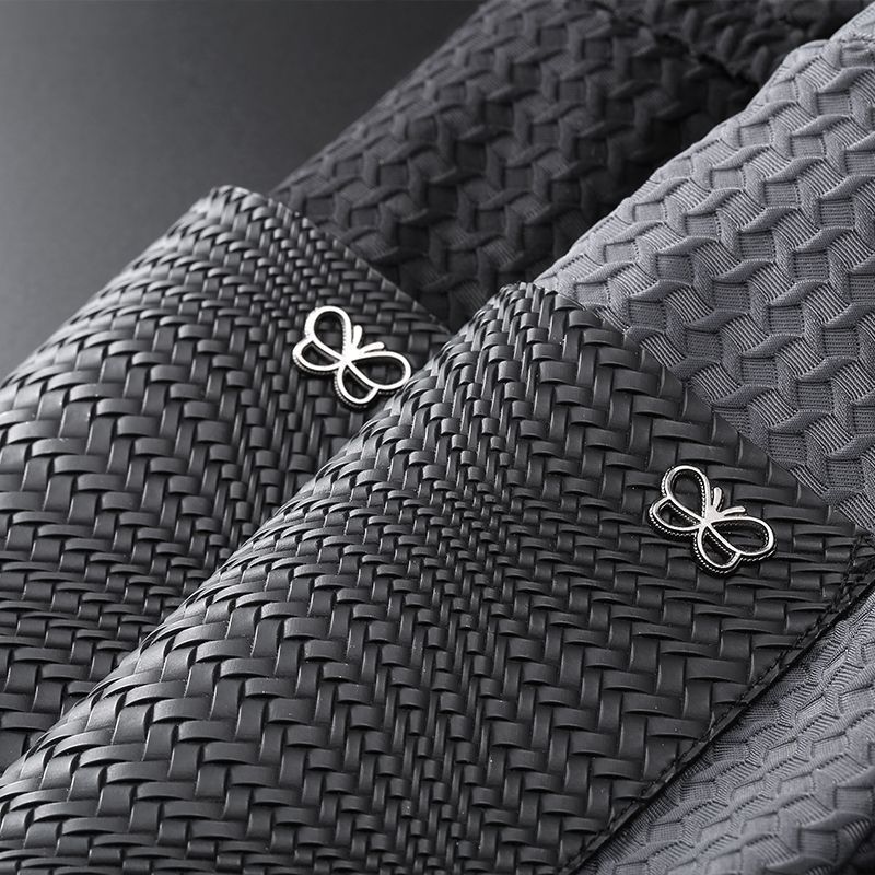 Lätt lyxigt modemärke Sommar Tunn Is Silk Thousand Bird Grid Casual Sport för Slim Fit Snabbtorkande herrbyxor_voghion.com