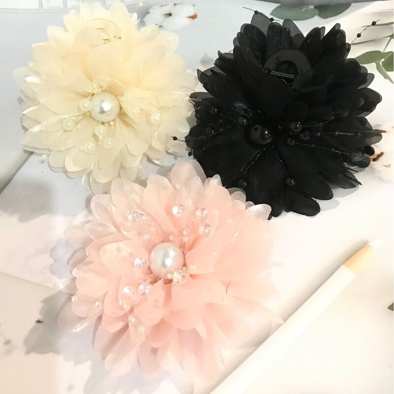2025 New Peony Flower Stars Beads Hair Accessories High Beauty Value Light Luxury Fashion Shark Stylish Hairpin Explosive Clamp
