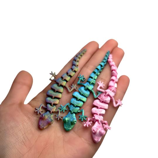 3D Printing Lizard Gecko Tease Cat One Joint Movable Children's Toy Gift Decoration Small Animal Cross-border