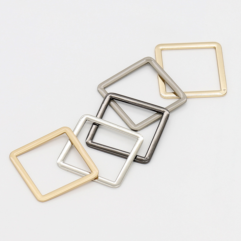 Pm Square Metal Box And Bag Hardware Accessories Square Buckle Hat Strap Bag Button With Ring Rectangle-Ring Buckle display picture 1