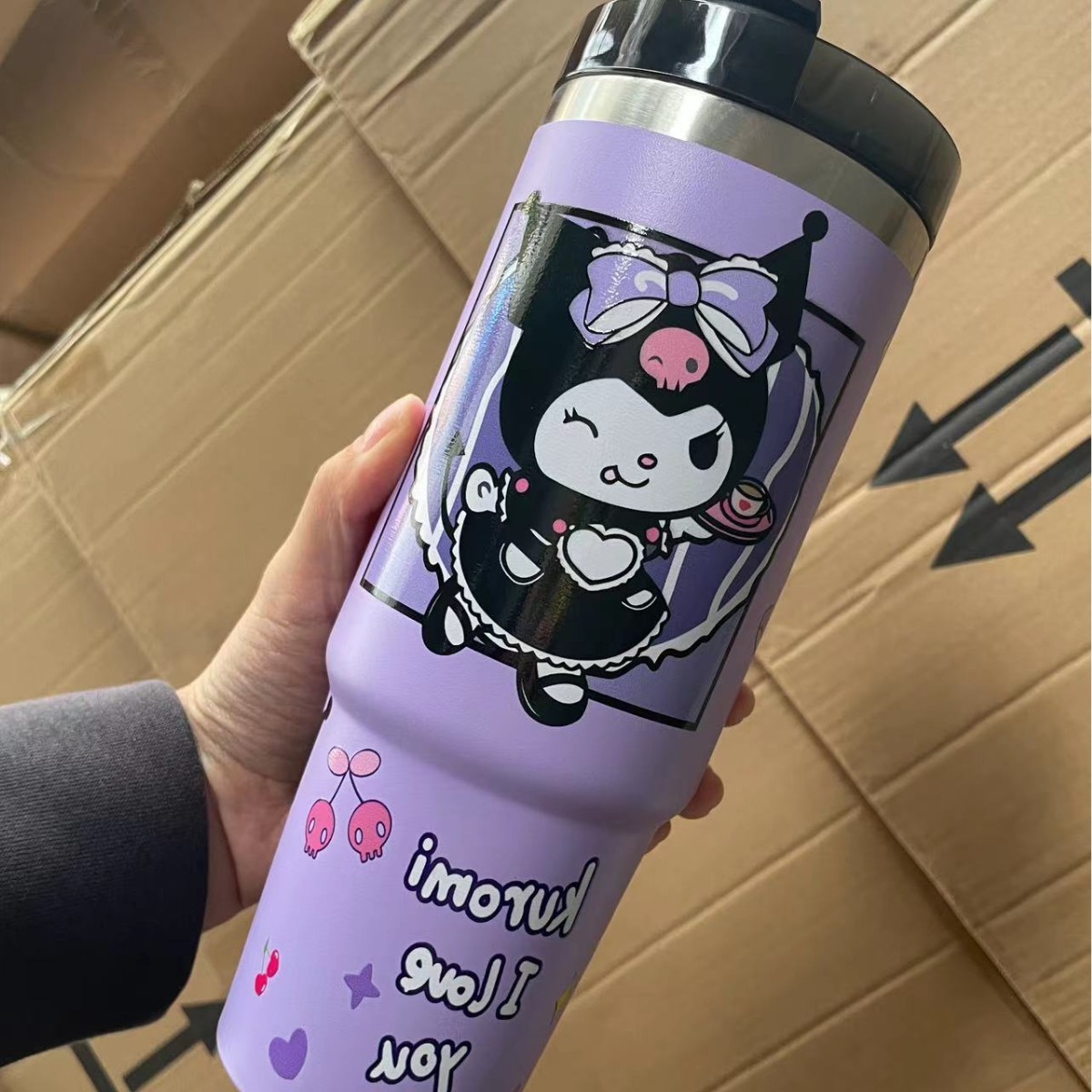 Taza Bingba de 30oz Taza de almacenamiento en frío de gran capacidad Taza de aislamiento de acero inoxidable 304 impresa en 3D Taza de automóvil de vacío