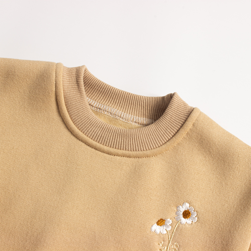 240g Weight Children's Sweatshirt Children's Clothing Type Long Sleeve Sleeve Length Cotton Fabric Type Pants Sets Sets Type 2 Pieces Set Quantity Holiday, Daily Occasion Round Neck Neckline Regular Fit Fit Type Flower Pattern Winter, Spring, Autumn Season Baby Girl'S, Girl'S Gender Pastoral Style Kids Hoodies Long Sleeve Pastoral Flower