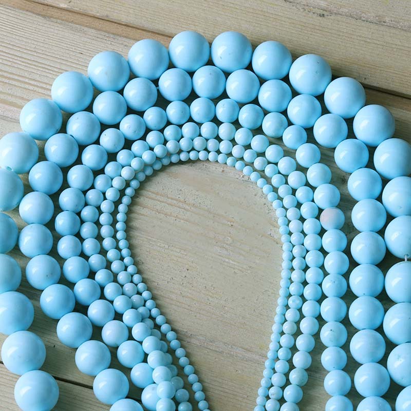 Organic turquoise beads handmade