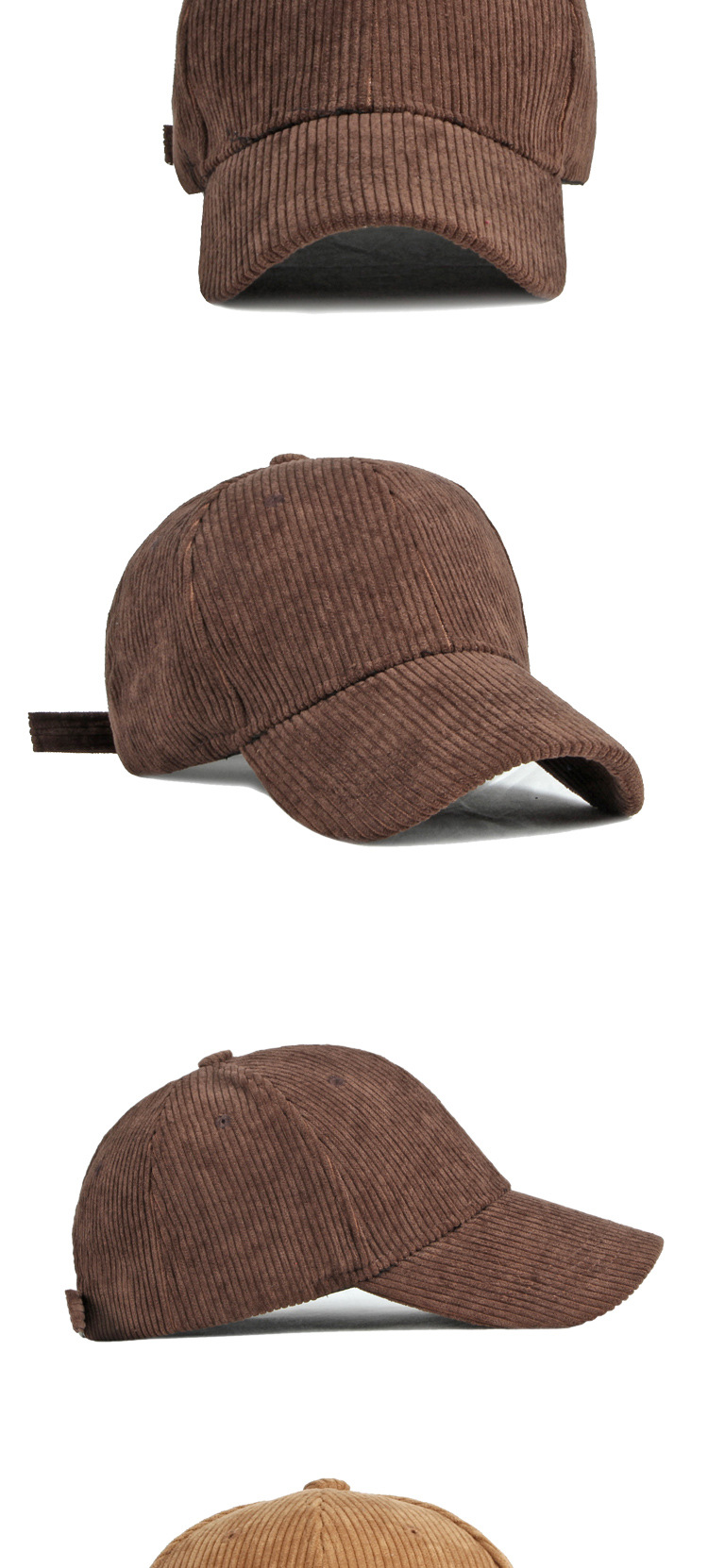 161g Weight Baseball Cap Hats Type Casual, Daily Occasion Corduroy Material Solid Color Pattern Unisex Basic Solid Color Curved Eaves Baseball Cap