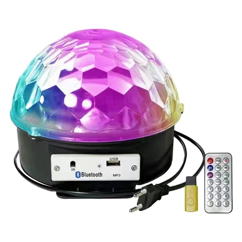 Bola mágica de cristal LED con control remoto, Bluetooth, MP3 y control por voz, luz de escenario para KTV