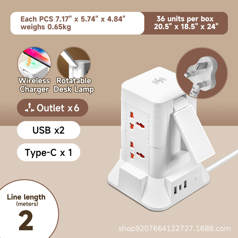 Inglés-2 metros-2 capas/USB/cargador inalámbrico/luz nocturna
