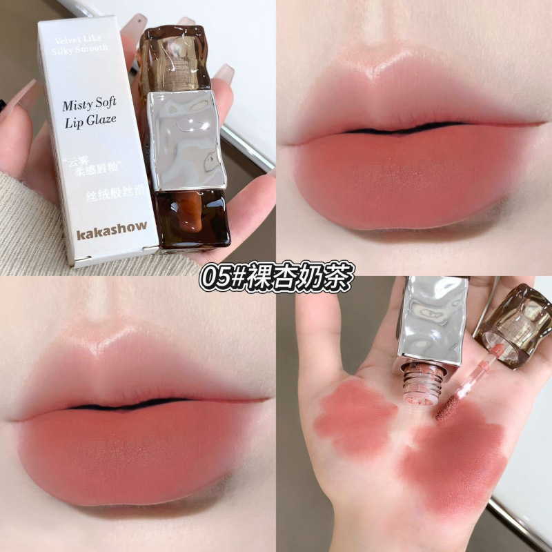 Kakashow nubes esmalte labial suave niebla superficie mate terciopelo color duradero no seco blanqueamiento labial al por mayor