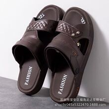 2025新款一次成型越南牛筋橡胶男凉防滑耐磨跑江湖男凉鞋厂家批发