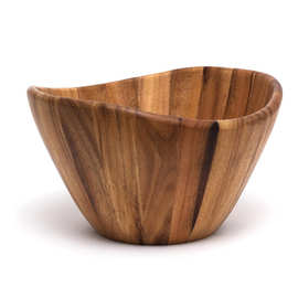 跨境相思木餐用汤碗饭店酒店餐厅家用实木沙拉碗简约木质水果碗