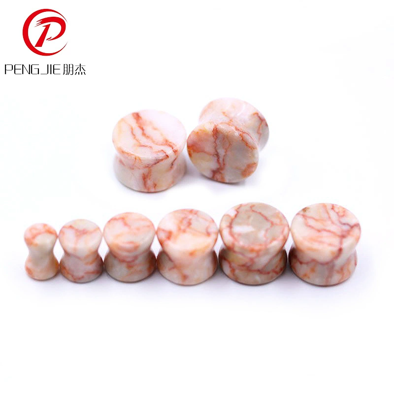 Pengjie новый продукт толщиной 12 мм Радужный Агат Камень ушной расширитель прокол ушной расширитель